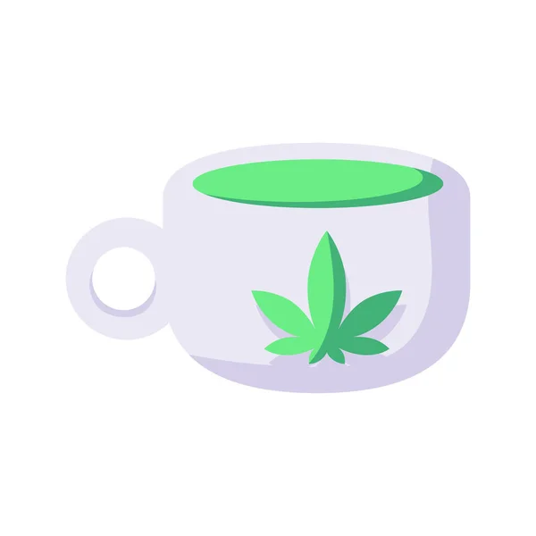 Izolovaný šálek s ikonou bylinkového čaje — Stockový vektor