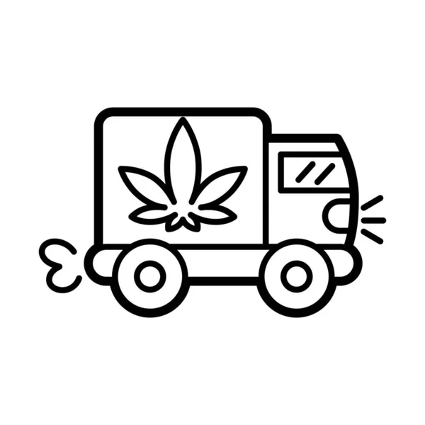 Isolated cannabis transport cart Natural medicine — Stock Vector