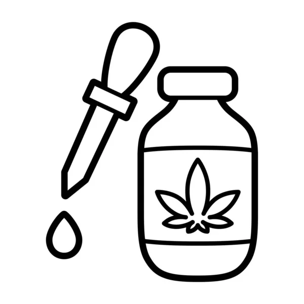 Izolované konopí přírodní medicína láhev ikona — Stockový vektor