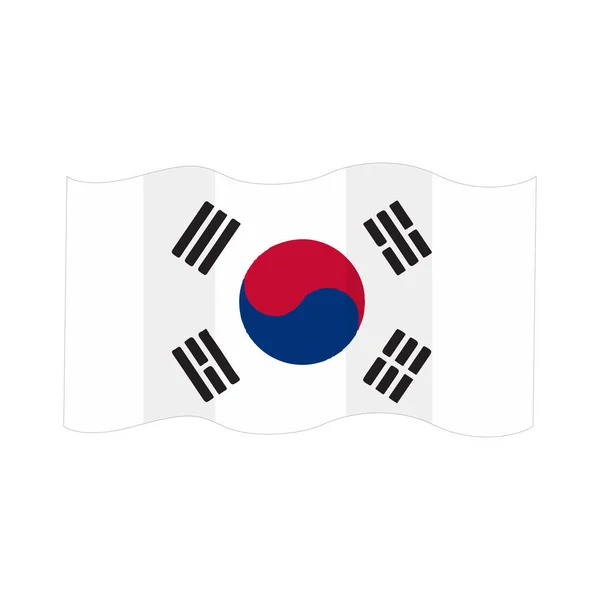 Isolierte südkoreanische Flagge — Stockvektor