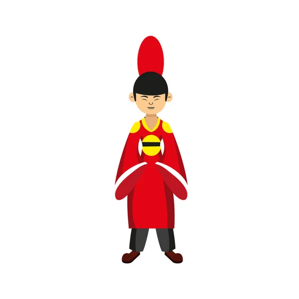 Isolé homme traditionnel sud-coréen avec des vêtements — Image vectorielle