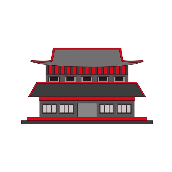 Icono de edificio de Corea tradicional aislado — Vector de stock