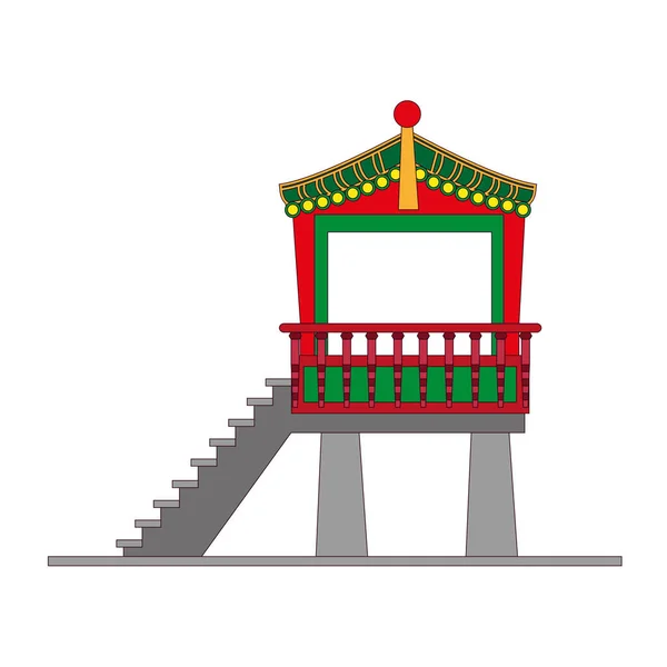 孤立的传统韩国建筑图标 — 图库矢量图片