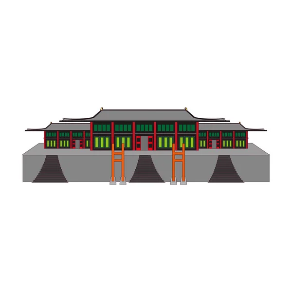 孤立的传统韩国建筑图标 — 图库矢量图片