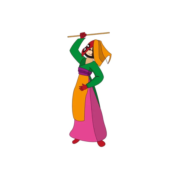 Icono de mujer tradicional de Corea del Sur aislado — Vector de stock