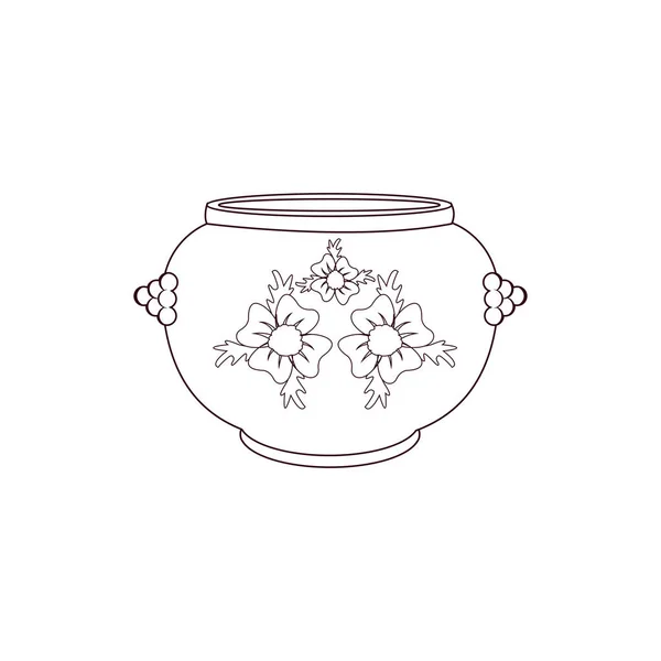 Icono de maceta asiática aislada — Archivo Imágenes Vectoriales
