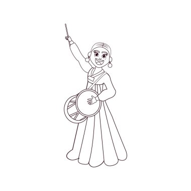 İzole edilmiş Güney Kore geleneksel kadın simgesi