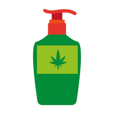 İzole edilmiş kenevir doğal ilaç krem şişesi ikonu