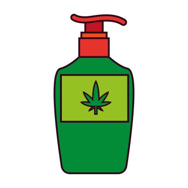 İzole edilmiş kenevir doğal ilaç krem şişesi ikonu