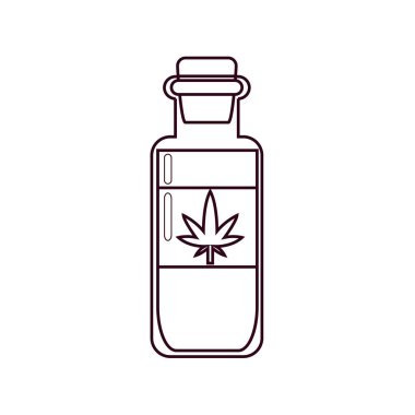 İzole edilmiş kenevir doğal ilaç şişesi ikonu