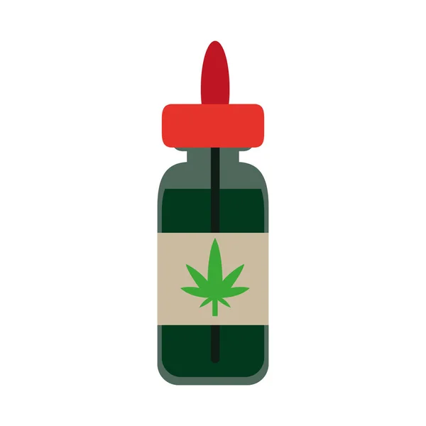 Izolované konopí přírodní medicína láhev ikona — Stockový vektor