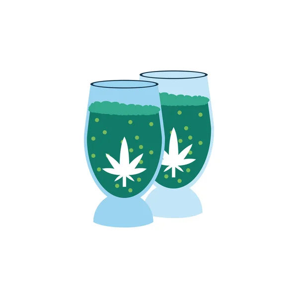 Isolato cannabis medicina naturale icona — Vettoriale Stock