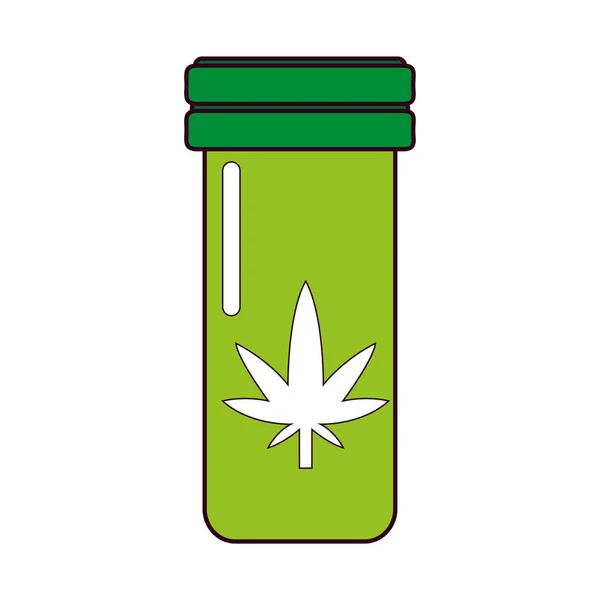 Isolato cannabis medicina naturale fiaschetta icona — Vettoriale Stock