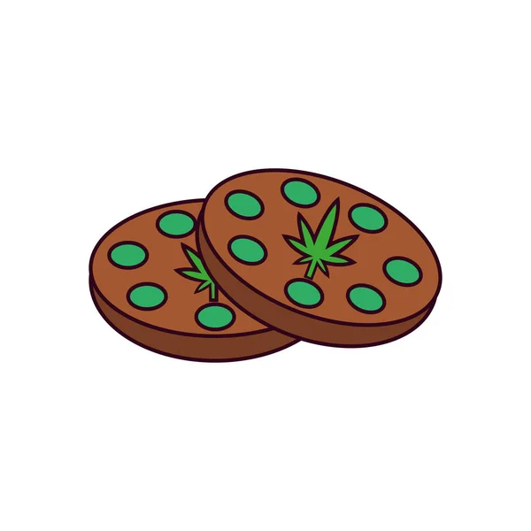 Ізольовані конопель натуральної медицини печиво значок — стоковий вектор