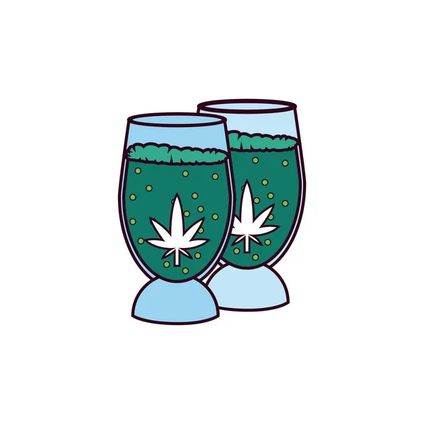 Isolerad cannabis naturmedicin dryck ikon — Stock vektor