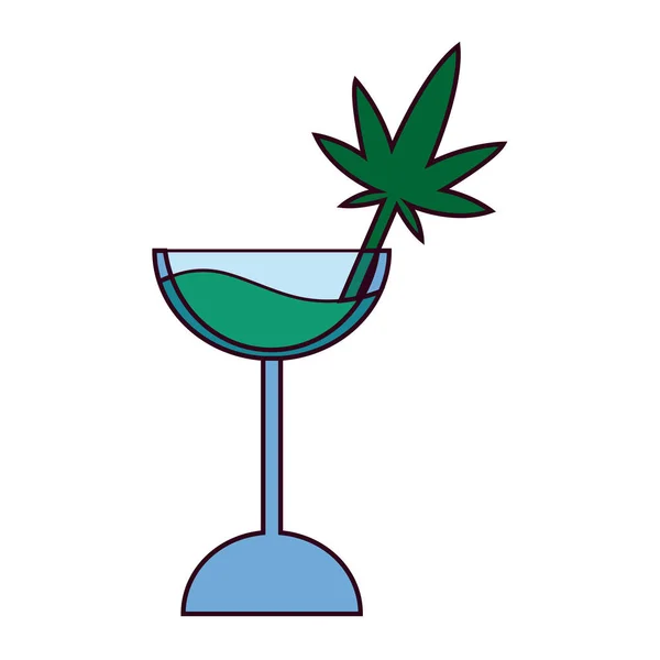 Isolato cannabis medicina naturale bevanda icona — Vettoriale Stock