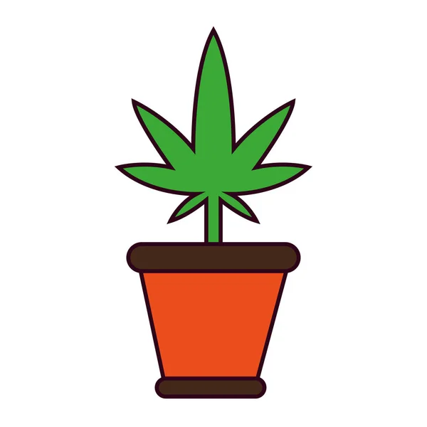 Cannabis isolé pot de médecine naturelle — Image vectorielle