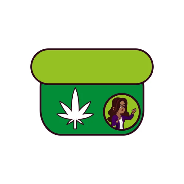 Isolé cannabis bouteille de crème de médecine naturelle icône — Image vectorielle
