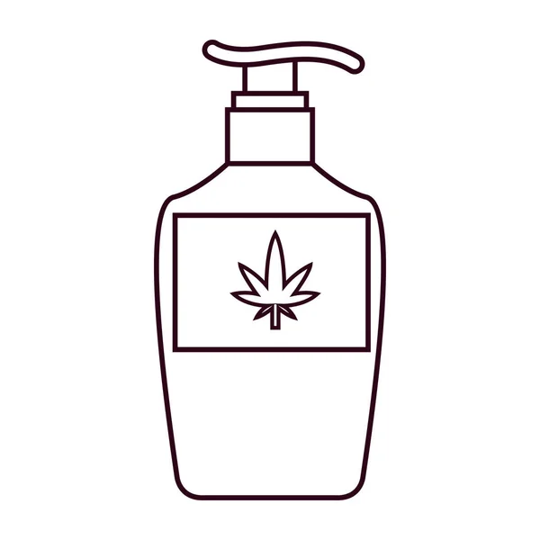 Izolované konopí přírodní medicína krém láhev ikona — Stockový vektor