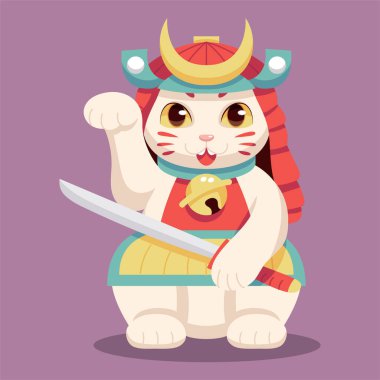 İzole edilmiş Japon Maneki Neko Şanslı Kedi