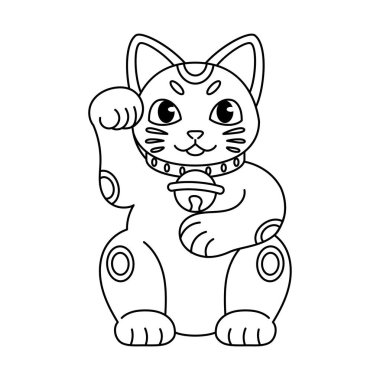 Japon Maneki Neko 'nun taslağı.