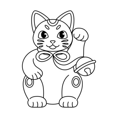 Japon Maneki Neko 'nun taslağı.