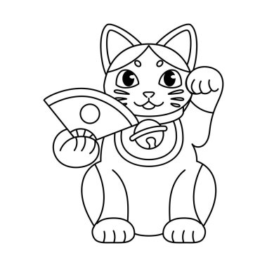 Japon Maneki Neko 'nun taslağı.