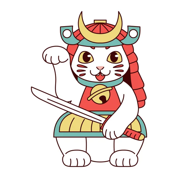 İzole edilmiş Japon Maneki Neko Şanslı Kedi