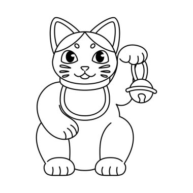 Japon Maneki Neko 'nun taslağı.