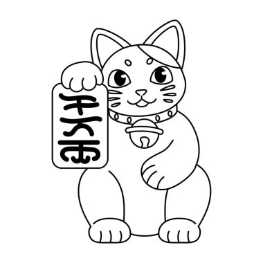 Japon Maneki Neko 'nun taslağı.
