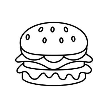 İzole edilmiş hamburger ikonu Fast Food