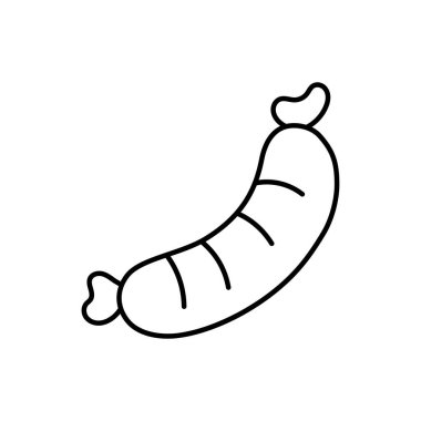 Izgara sosis ikonu Fast food.