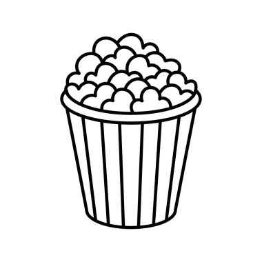 İzole edilmiş patlamış mısır ikonu sinema yemeği