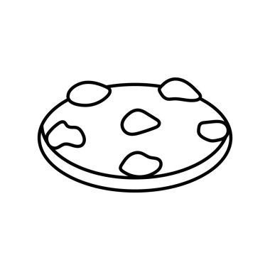 Çikolata parçacıklı izole kurabiye.