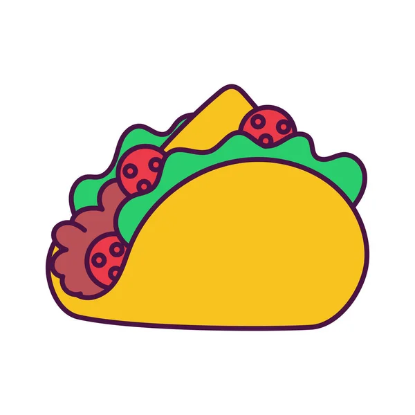 Isolated taco icon Mexican food — Stock Vector