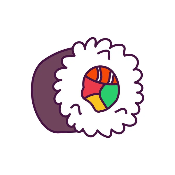Izolované sushi ikona japonské jídlo — Stockový vektor