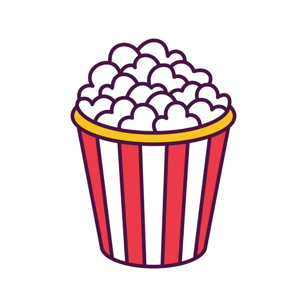 Ícone de milho pop isolado comida de cinema — Vetor de Stock