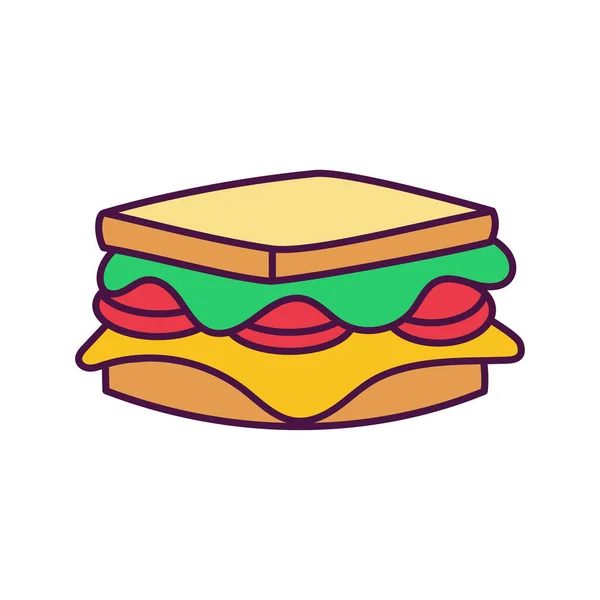 Icono de sándwich aislado Comida rápida — Archivo Imágenes Vectoriales