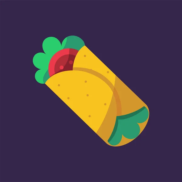 孤立的墨西哥卷饼图标 — 图库矢量图片
