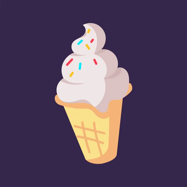 Icono de cono de helado aislado — Archivo Imágenes Vectoriales