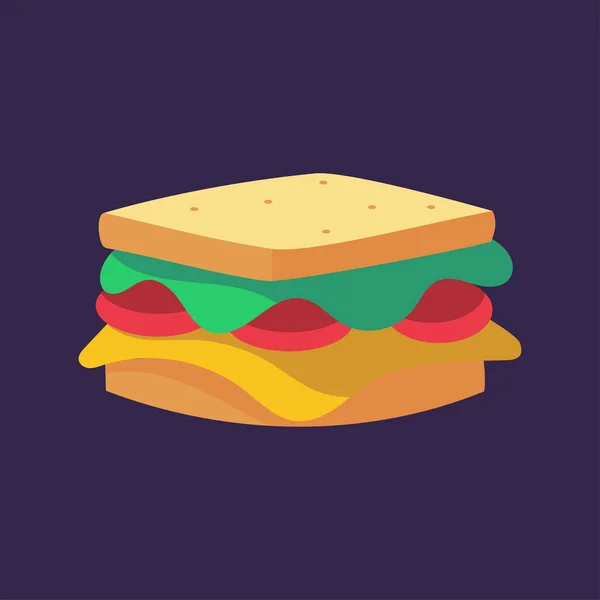 Ícone de sanduíche isolado Fast food — Vetor de Stock