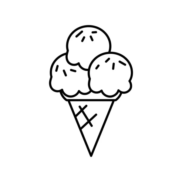 Isolée icône de cône de crème glacée — Image vectorielle