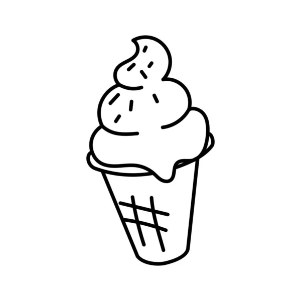Ícone de cone de sorvete isolado — Vetor de Stock