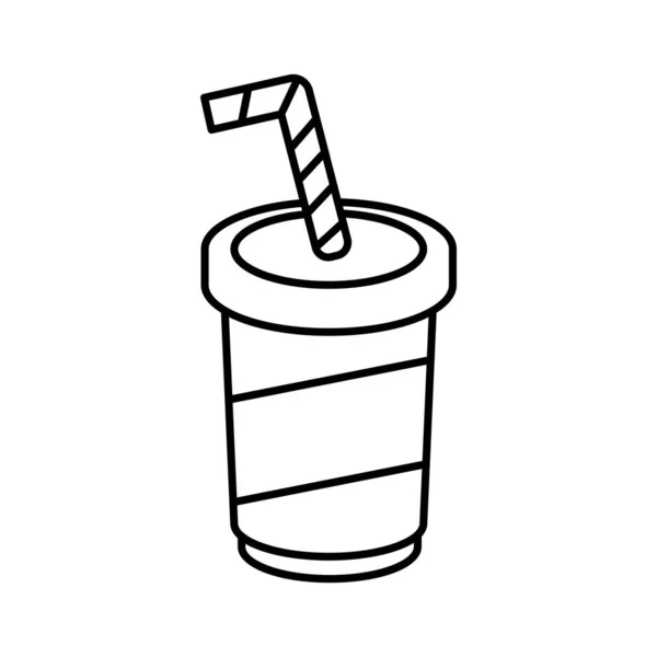 Isolé icône en verre de carton de soude — Image vectorielle