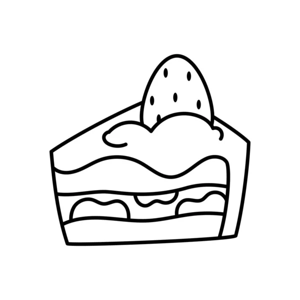 Μεμονωμένο εικονίδιο κομματιού κέικ — Διανυσματικό Αρχείο