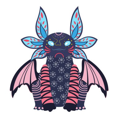 İzole edilmiş Meksika fili alebrije karakteri