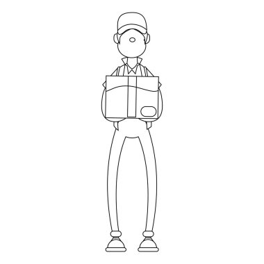 Paketi olan kargocu çocuk.