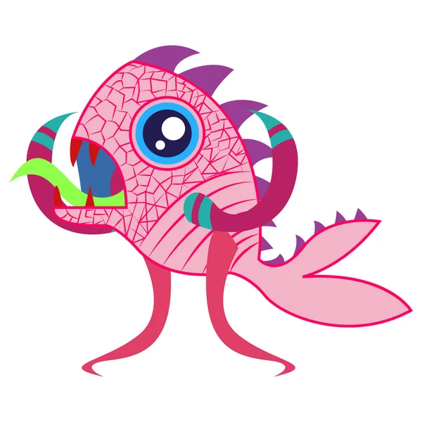 Geïsoleerde Mexicaanse vis alebrije karakter — Stockvector