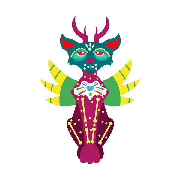 Ізольований мексиканський персонаж кішки — стоковий вектор