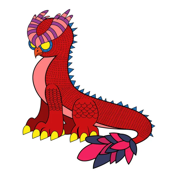 Personaje aislado de alebrije de dragón mexicano — Vector de stock